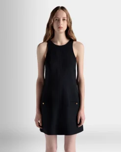 A-Linien-Minikleid Aus Wolle In Navy Blue