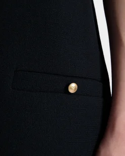 A-Linien-Minikleid Aus Wolle In Navy Blue