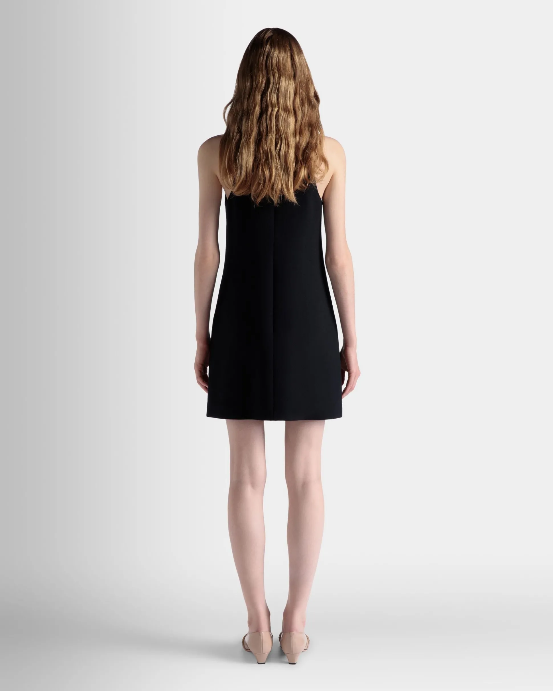 A-Linien-Minikleid Aus Wolle In Navy Blue