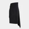 Asymmetrischer Midirock Aus Fließendem Crêpe In Schwarz