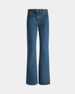 Ausgestellte Jeanshose Aus Baumwolle In Medium Blue