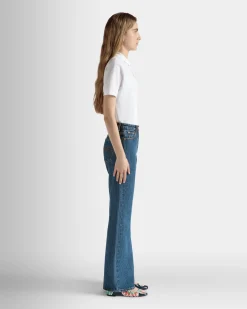Ausgestellte Jeanshose Aus Baumwolle In Medium Blue
