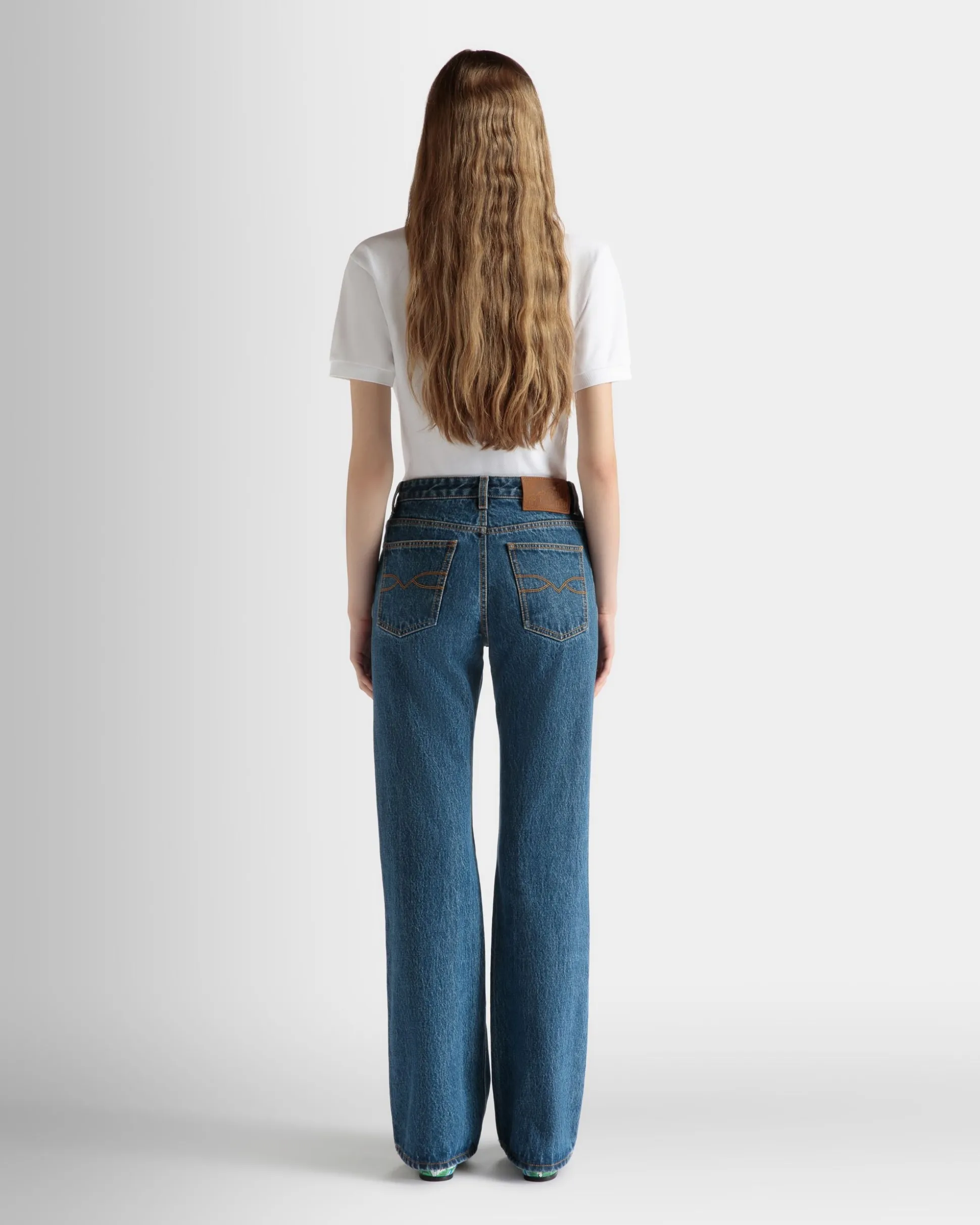 Ausgestellte Jeanshose Aus Baumwolle In Medium Blue