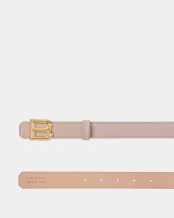B Bold 25 mm Gürtel Aus Lackleder In Light Beige
