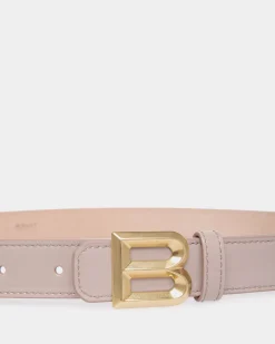 B Bold 25 mm Gürtel Aus Lackleder In Light Beige