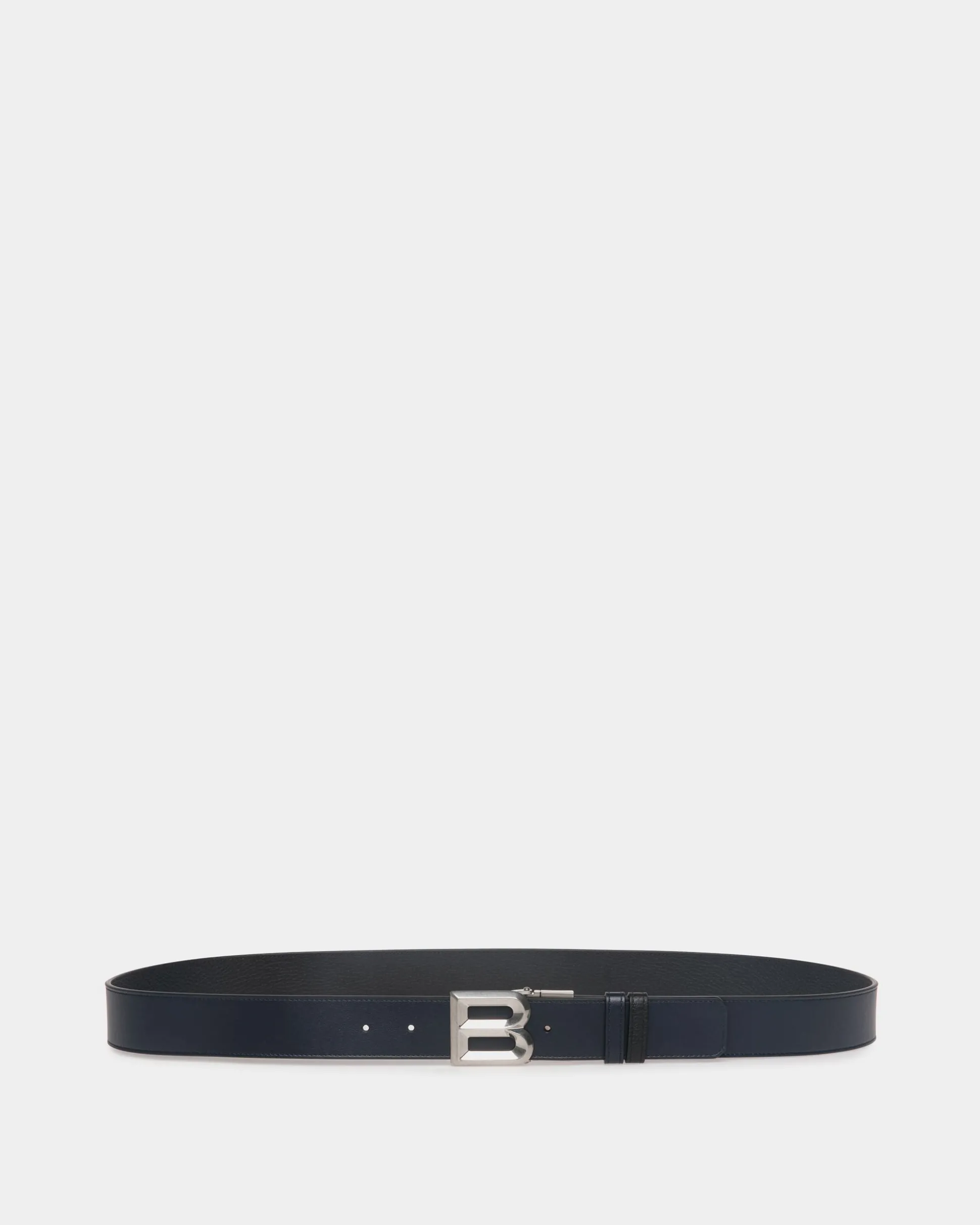 B Bold 35 mm Verstellbarer Wendegürtel Aus Leder In Marineblau Und Schwarz