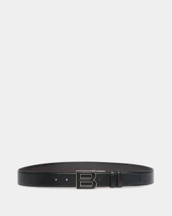 B Bold 35 mm Verstellbarer Wendegürtel Aus Leder In Schwarz Und Braun