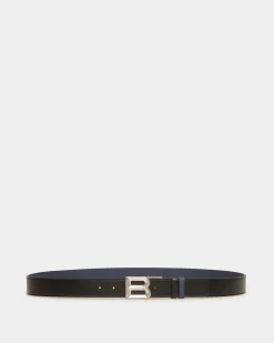 B Bold 35 mm Verstellbarer Wendegürtel Aus Leder In Schwarz Und Marineblau