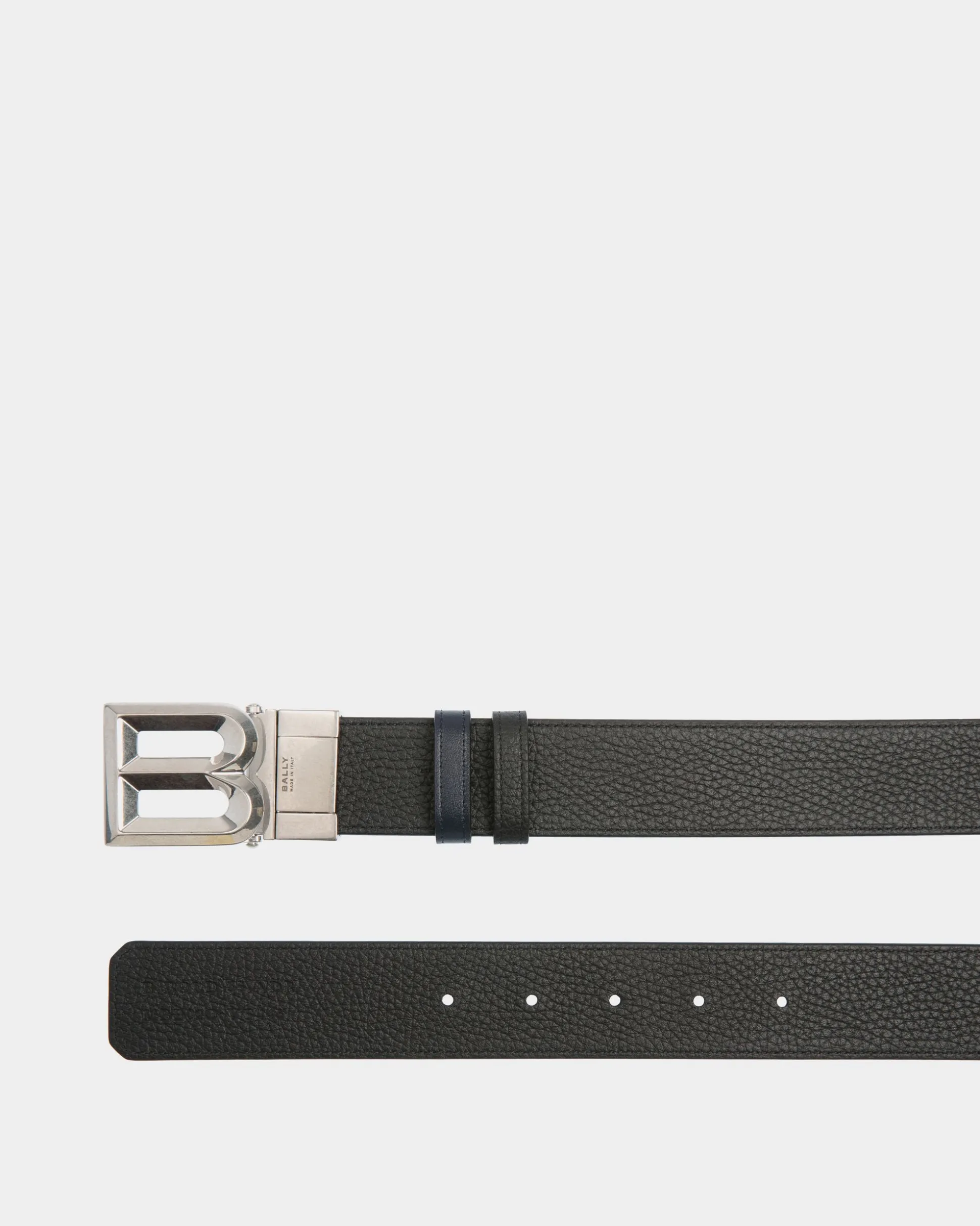 B Bold 35 mm Verstellbarer Wendegürtel Aus Leder In Marineblau Und Schwarz