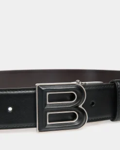 B Bold 35 mm Verstellbarer Wendegürtel Aus Leder In Schwarz Und Braun