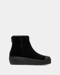 Bally Curling Stiefelette Aus Schwarzem Veloursleder