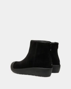 Bally Curling Stiefelette Aus Schwarzem Veloursleder