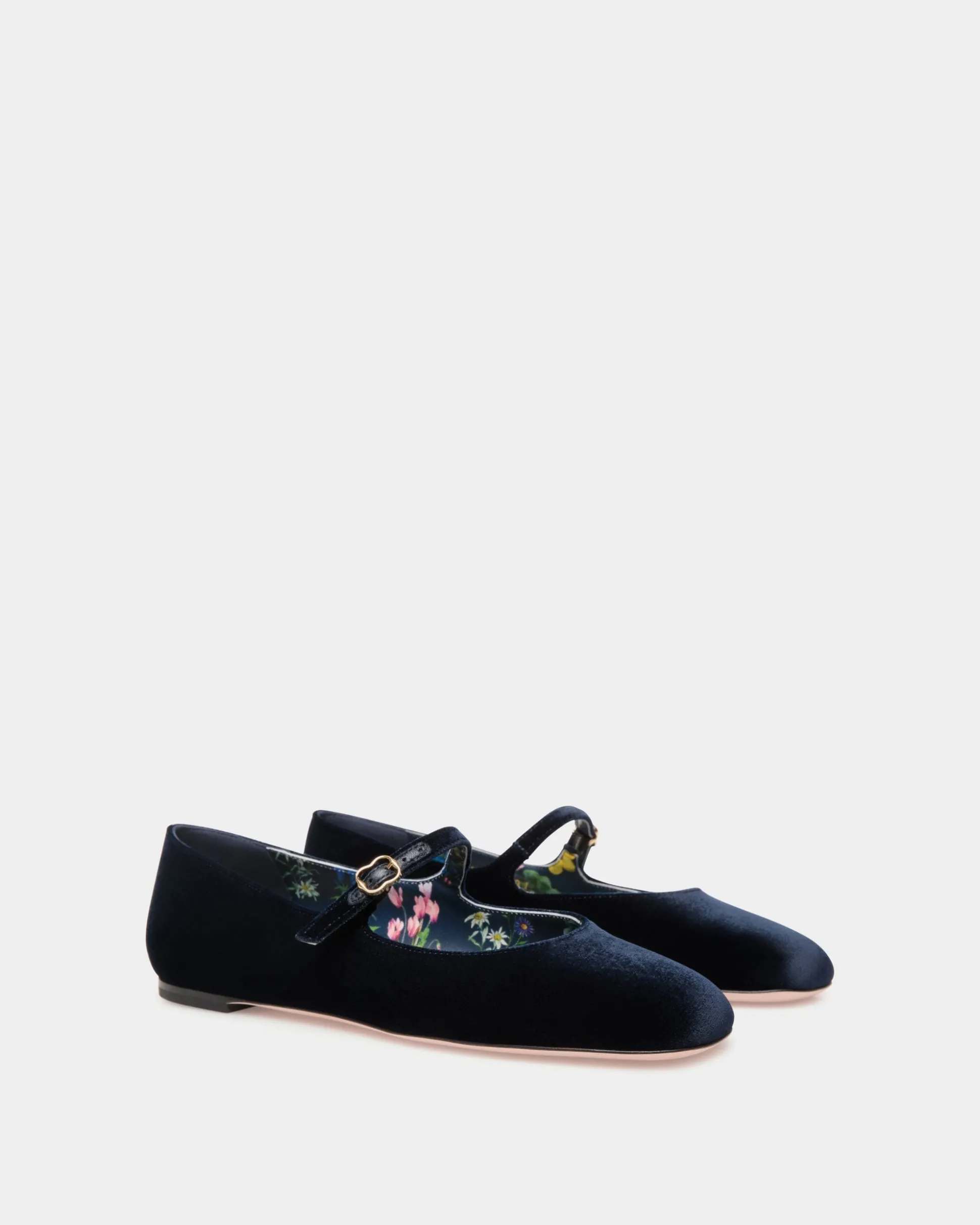 Ballyrina Ballerina Aus Samt In Navy Blue