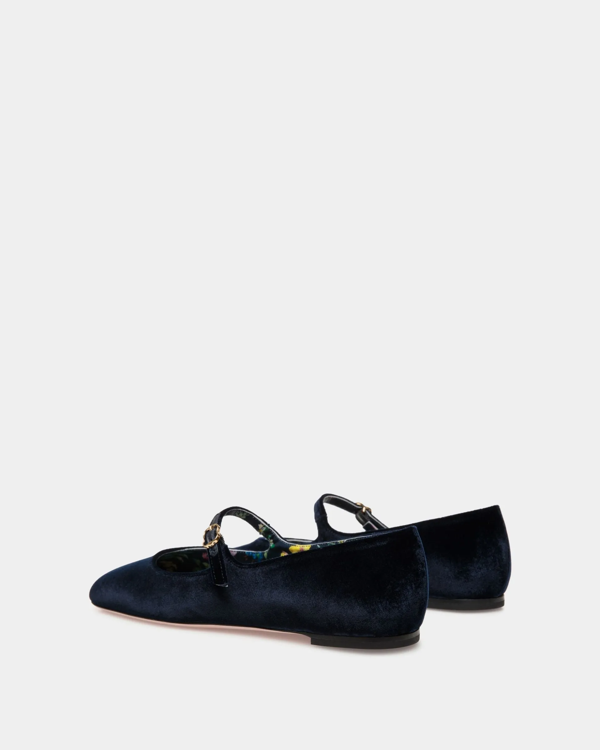 Ballyrina Ballerina Aus Samt In Navy Blue
