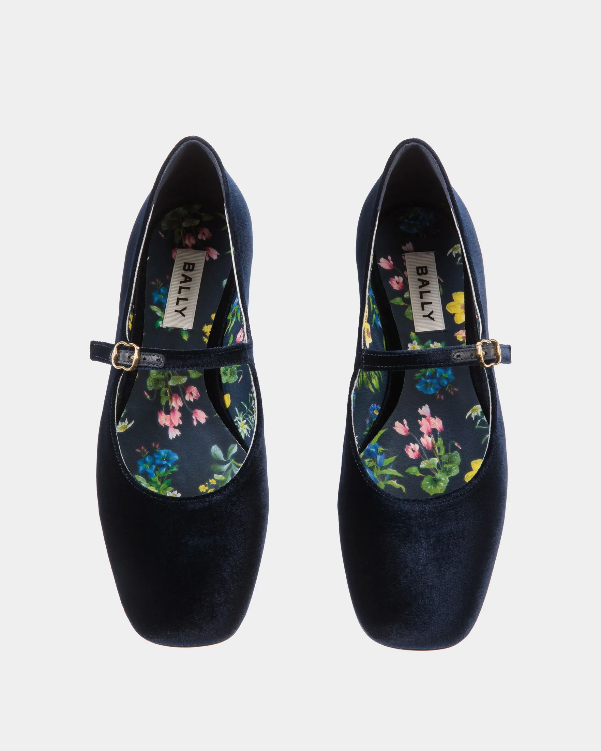 Ballyrina Ballerina Aus Samt In Navy Blue