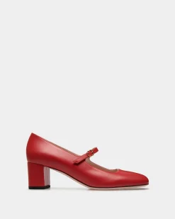 Ballyrina Mary-Jane Pumps Aus Leder In Candy Red