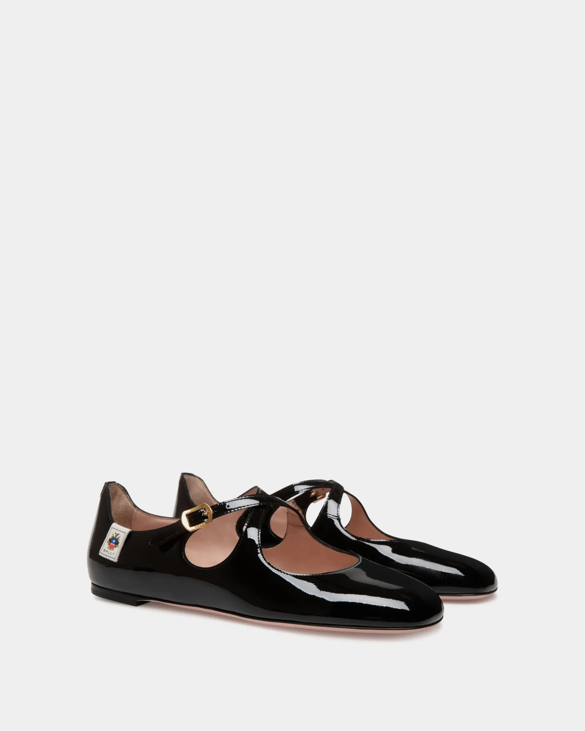 Ballyrina-Flats Aus Lackleder In Schwarz