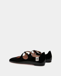 Ballyrina-Flats Aus Lackleder In Schwarz