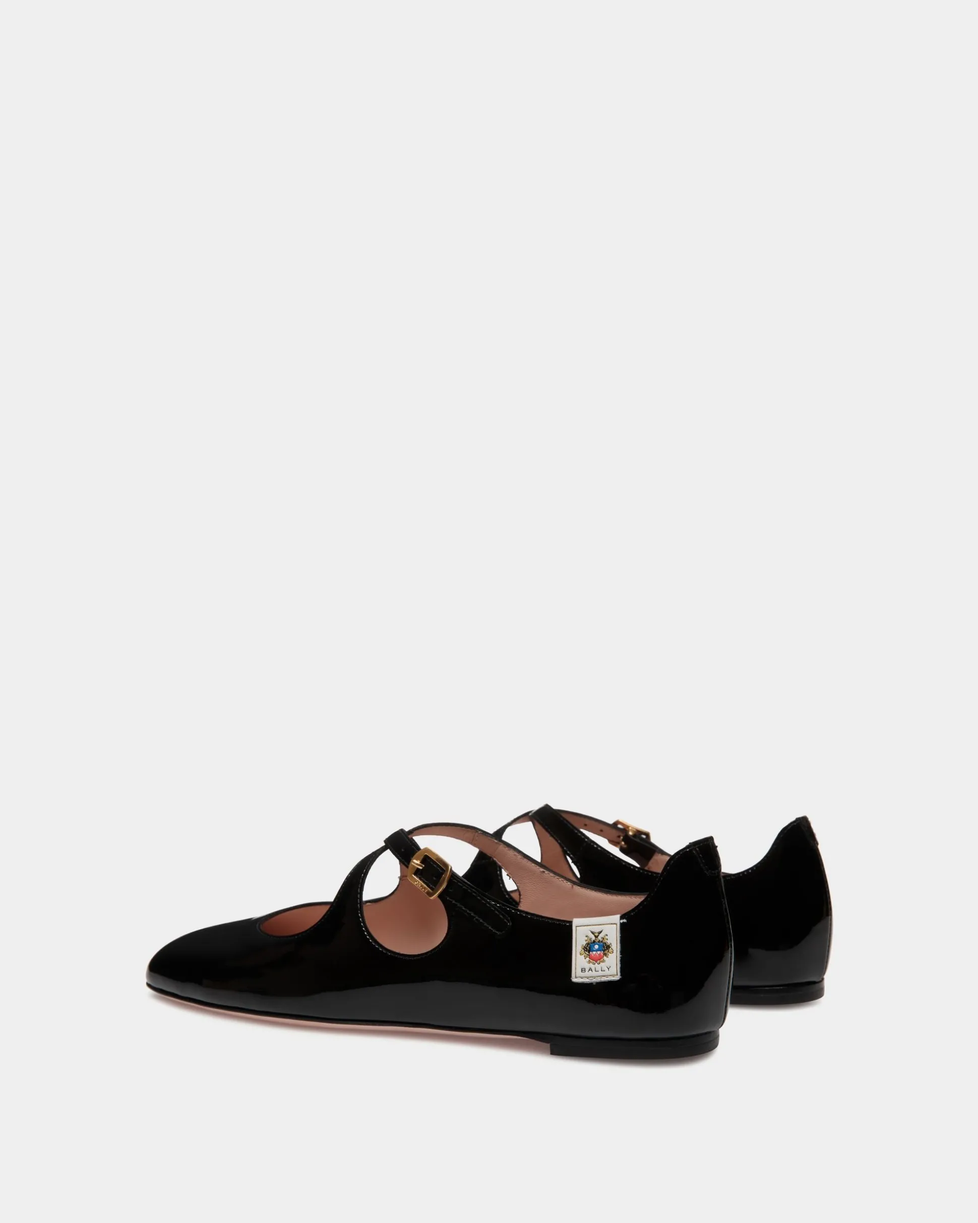 Ballyrina-Flats Aus Lackleder In Schwarz