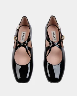 Ballyrina-Flats Aus Lackleder In Schwarz