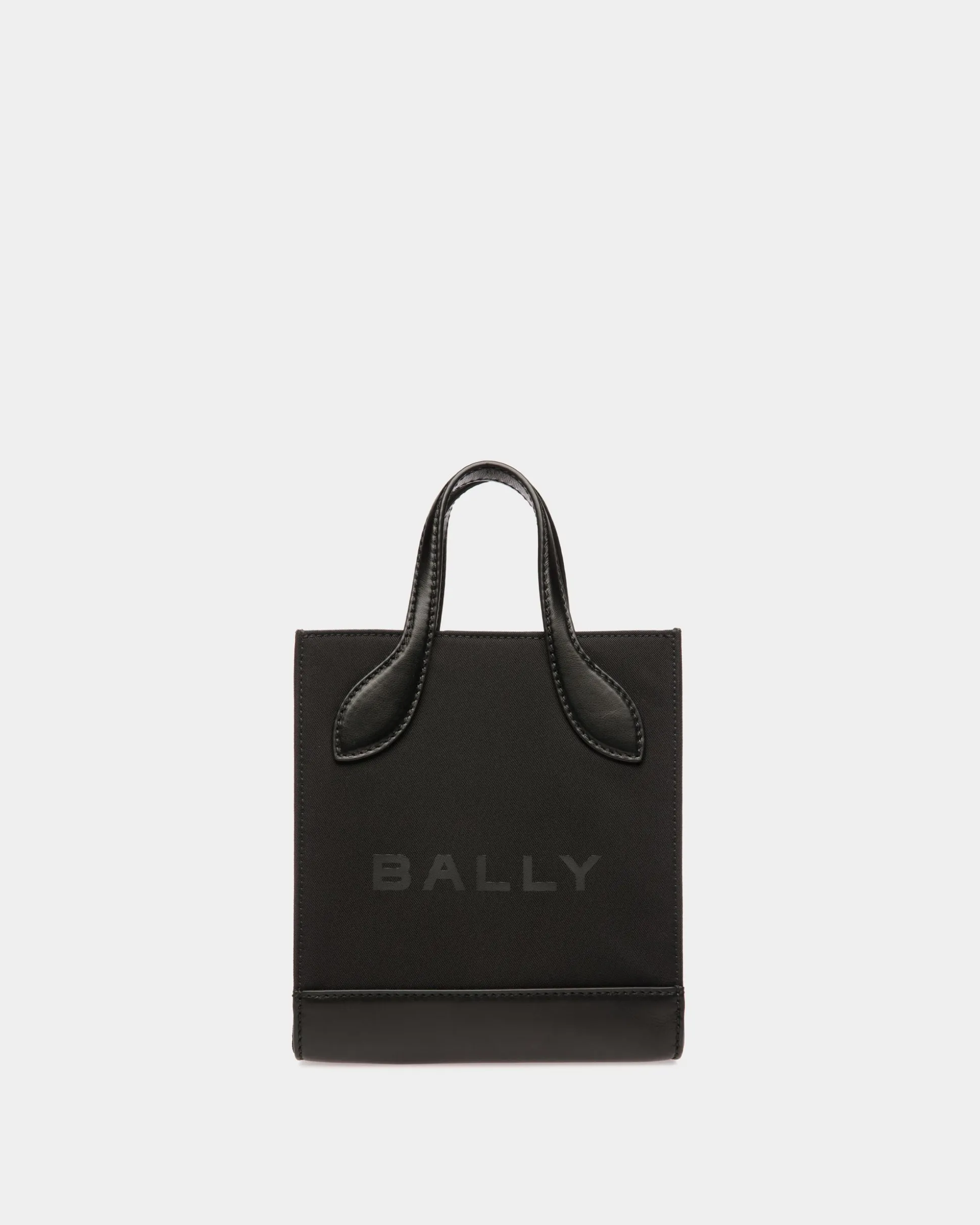 Bar Mini Tragetasche Aus Nylon Und Leder In Schwarz