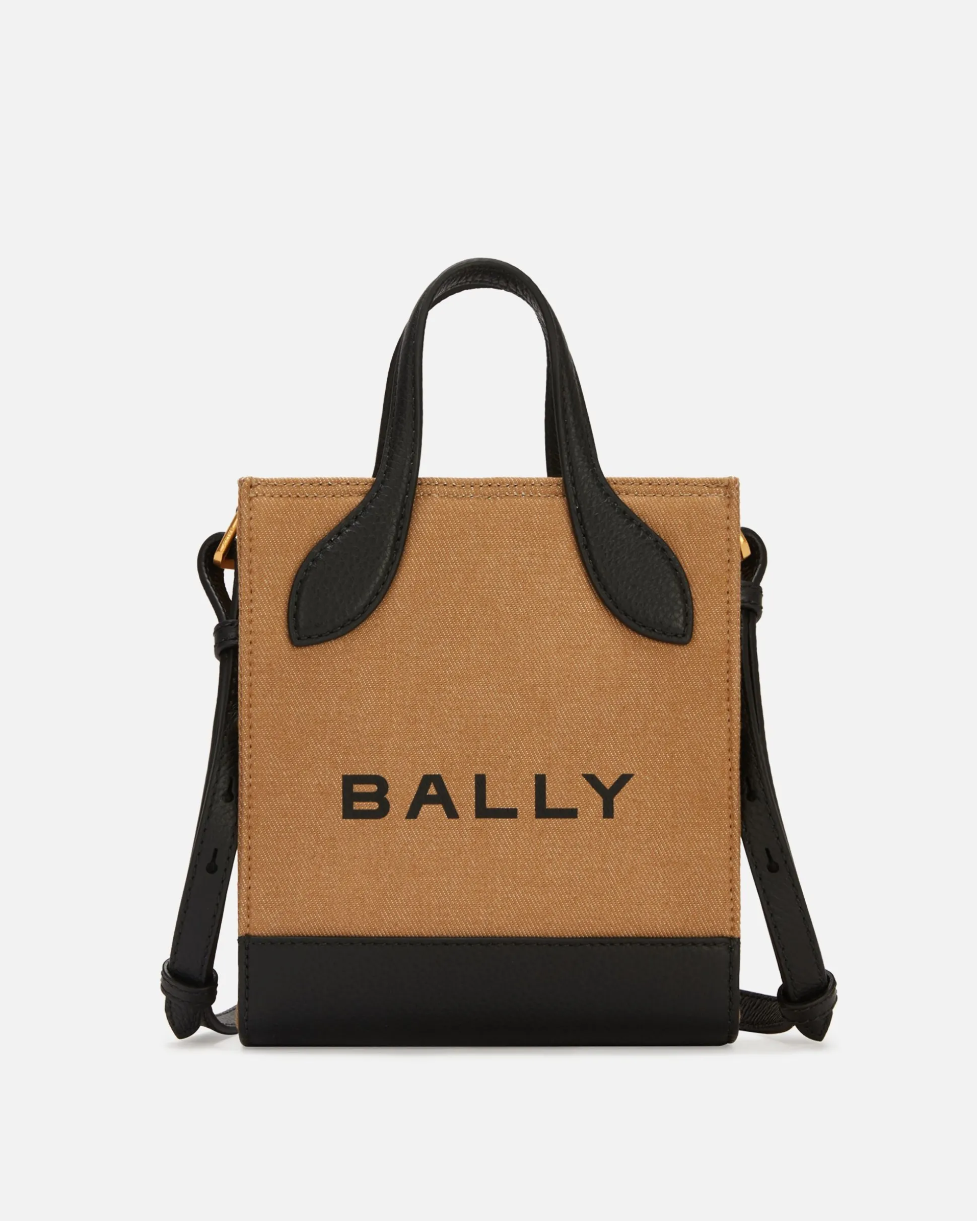 Bar Mini-Tragetasche Aus Canvas Und Leder In Beige Und Schwarz