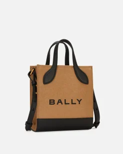 Bar Mini-Tragetasche Aus Canvas Und Leder In Beige Und Schwarz