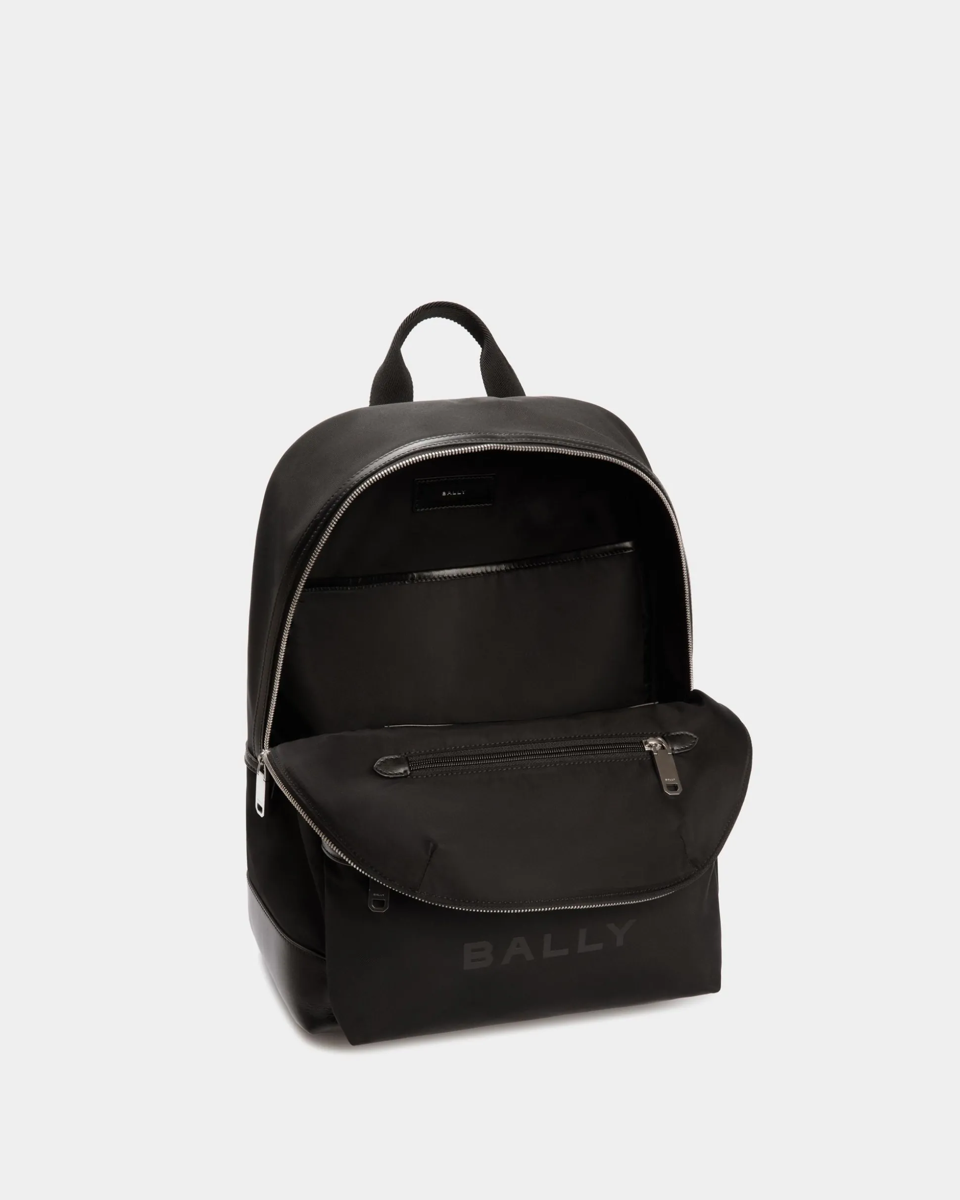 Bar Rucksack Aus Nylon Und Leder In Schwarz