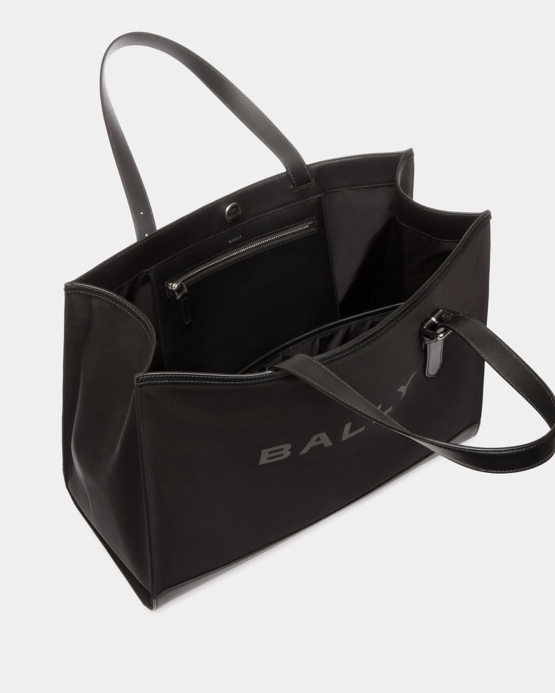 Bar Tragetasche Aus Nylon Und Leder In Schwarz