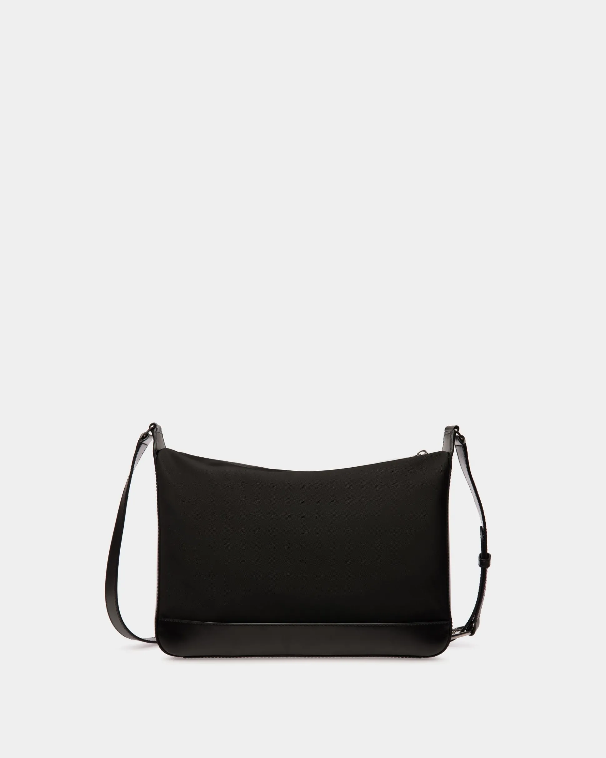 Bar Umhängetasche Aus Nylon Und Leder In Schwarz