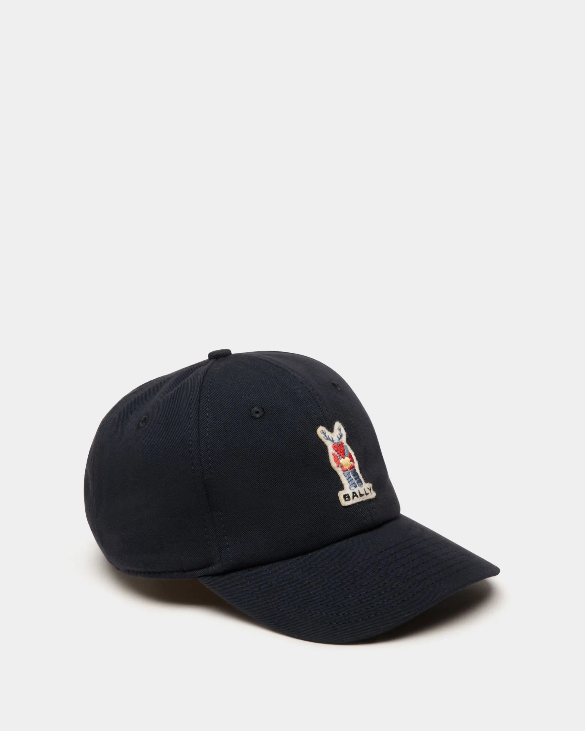 Baseballmütze Aus Baumwolle In Navy Blue Mit Bally-Crest-Label