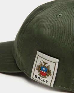Baseballmütze Aus Baumwolle In Military Green Mit Bally Crest Logo