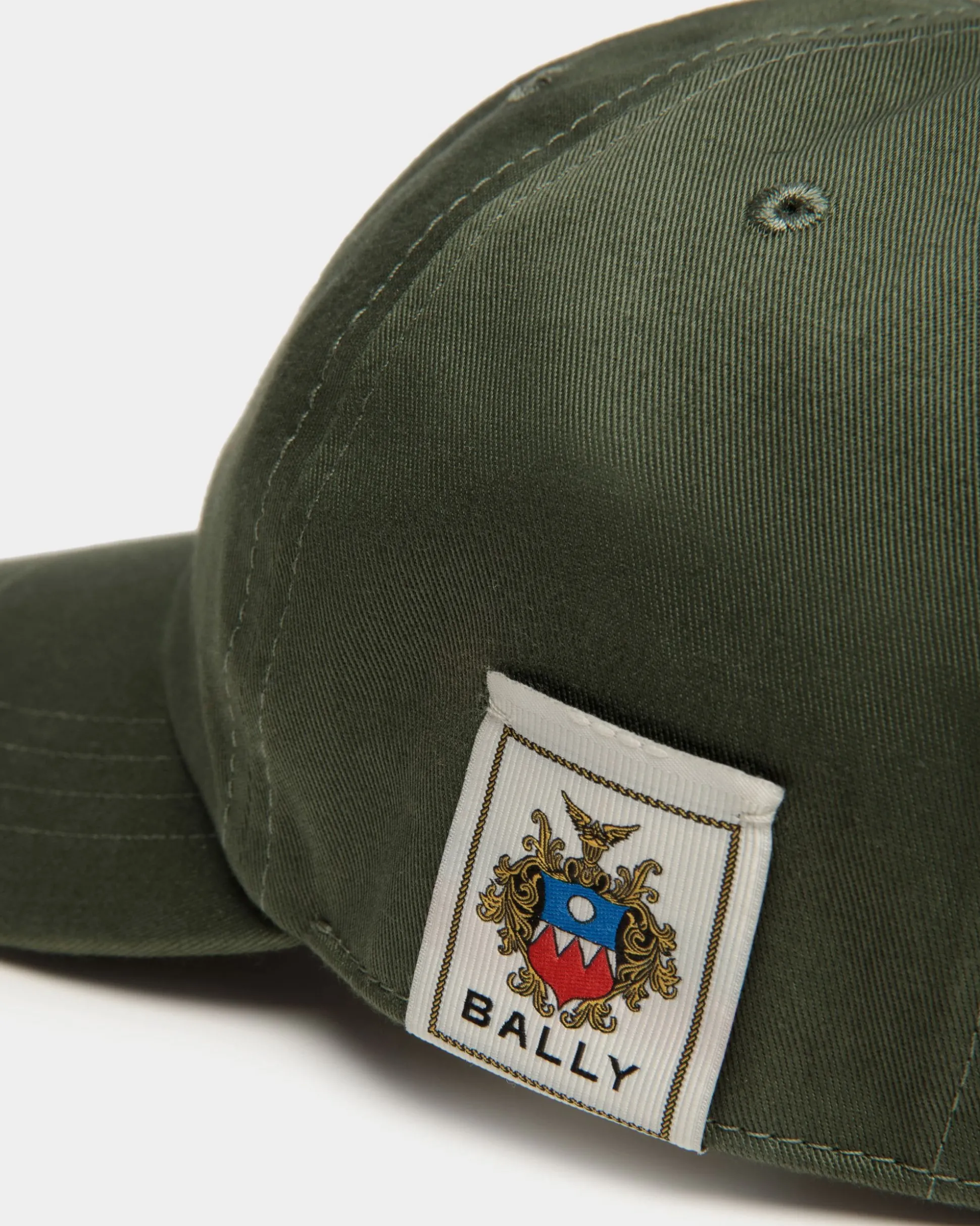 Baseballmütze Aus Baumwolle In Military Green Mit Bally Crest Logo