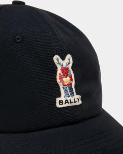 Baseballmütze Aus Baumwolle In Navy Blue Mit Bally-Crest-Label