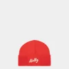 Beanie Aus Wolle In Candy Red Mit Logo