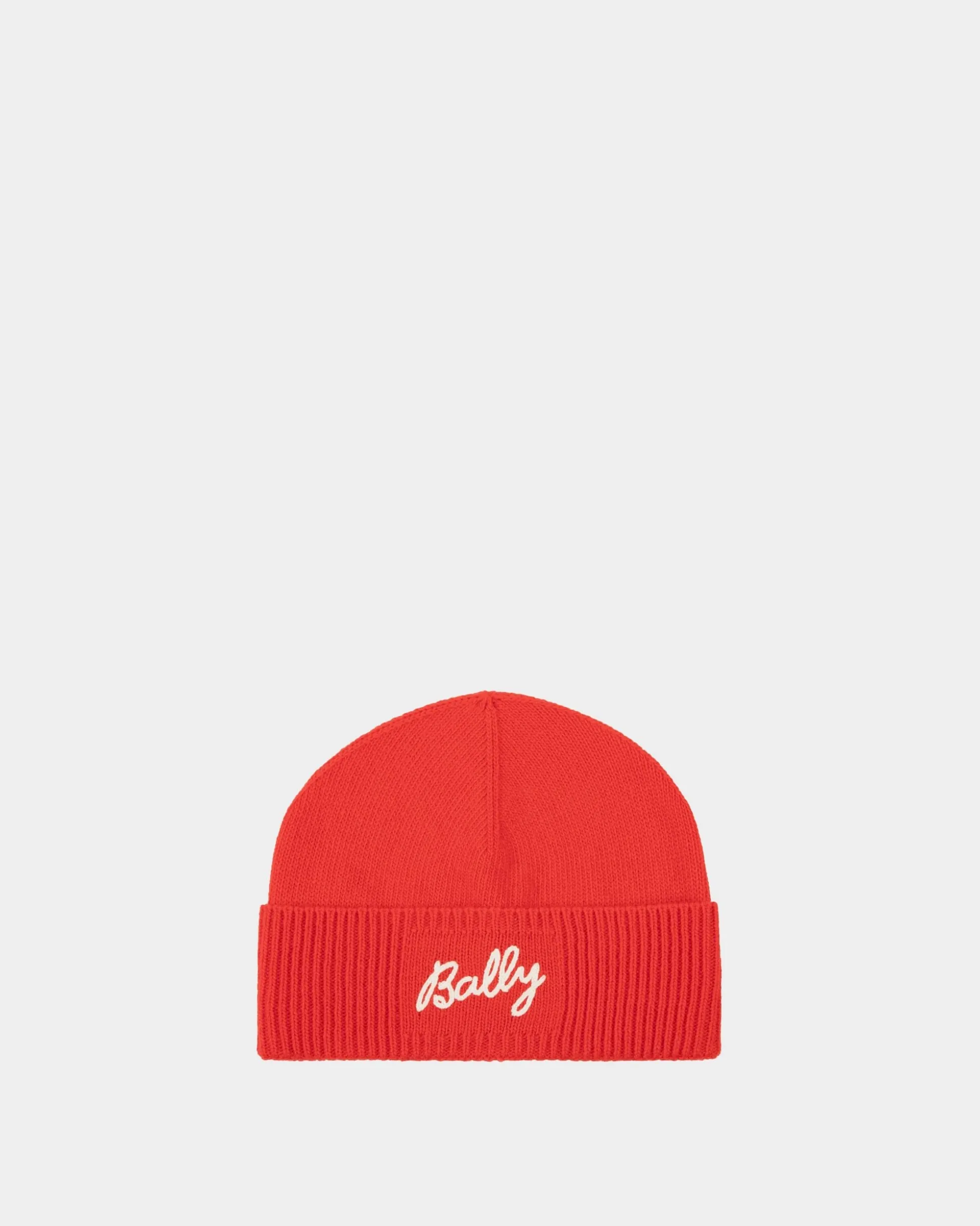 Beanie Aus Wolle In Candy Red Mit Logo