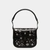 Beckett Crossbody Bag In Black Leather with Studs