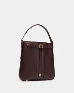 Beckett Crossbody Bag In Deep Burgundy Leather