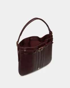 Beckett Crossbody Bag In Deep Burgundy Leather