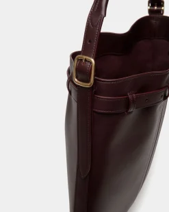 Beckett Crossbody Bag In Deep Burgundy Leather