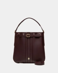 Beckett Crossbody Bag In Deep Burgundy Leather