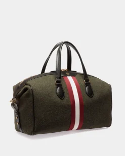 Beckett Reisetasche Aus Wolle Und Leder In Dunkelgrün