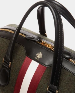 Beckett Reisetasche Aus Wolle Und Leder In Dunkelgrün