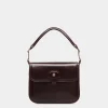 Beckett Schultertasche Aus Gebürstetem Leder In Dunklem Bordeaux