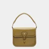 Beckett Schultertasche Aus Gebürstetem Leder In Olive Green