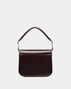 Beckett Schultertasche Aus Gebürstetem Leder In Dunklem Bordeaux