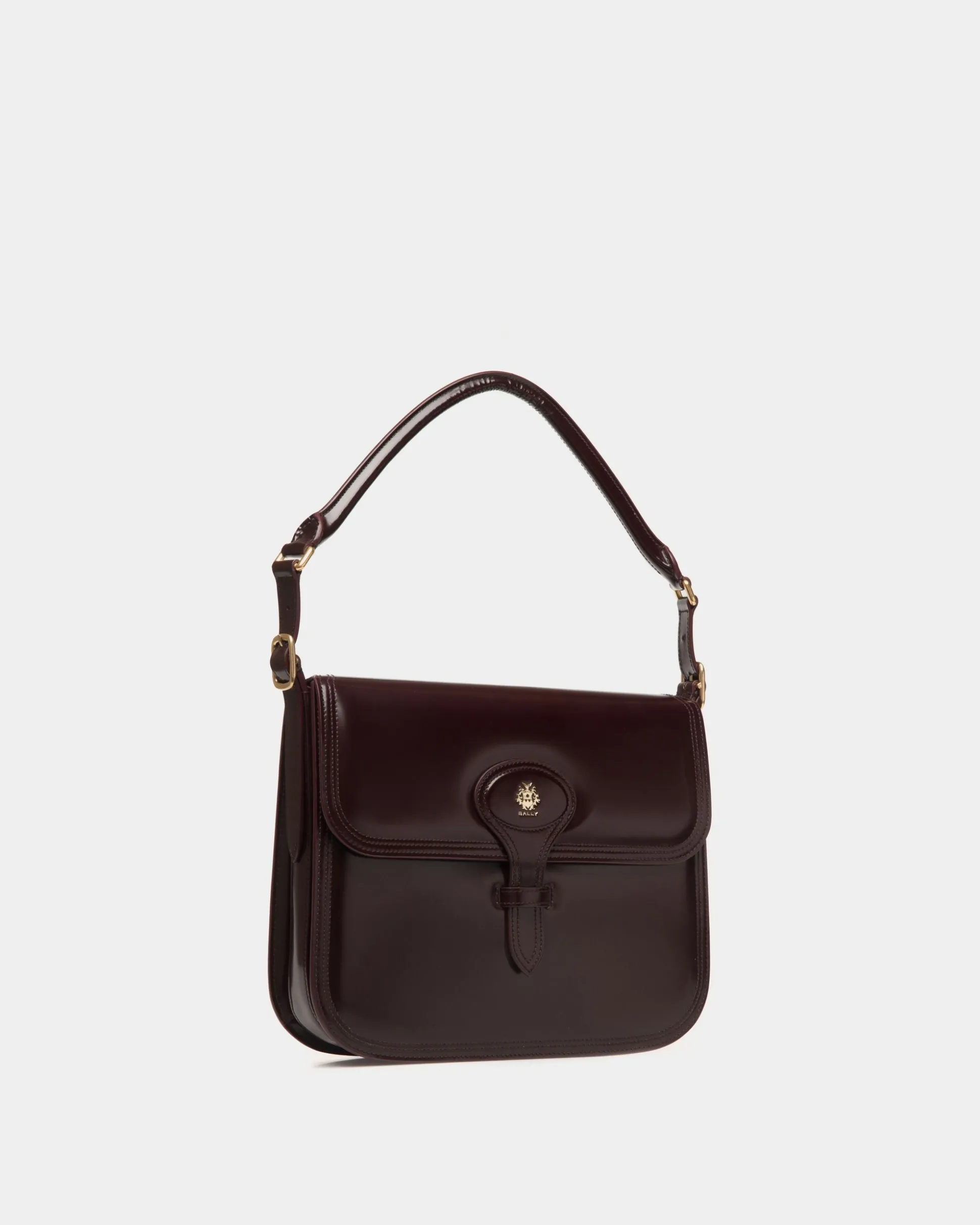 Beckett Schultertasche Aus Gebürstetem Leder In Dunklem Bordeaux