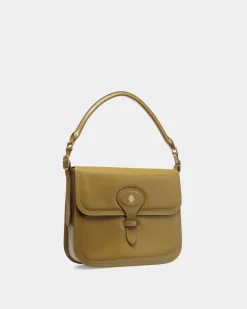 Beckett Schultertasche Aus Gebürstetem Leder In Olive Green