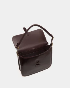 Beckett Schultertasche Aus Gebürstetem Leder In Dunklem Bordeaux