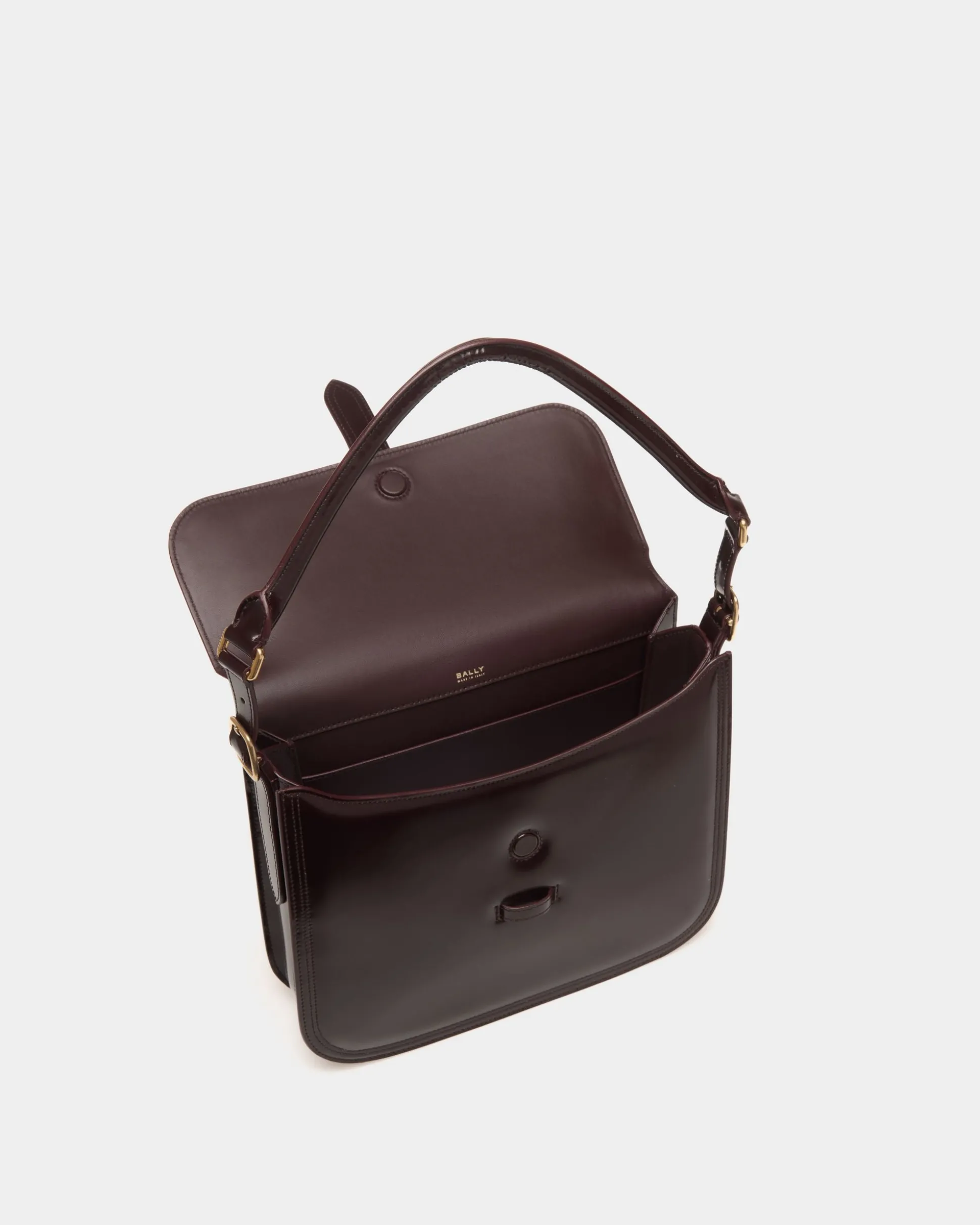 Beckett Schultertasche Aus Gebürstetem Leder In Dunklem Bordeaux